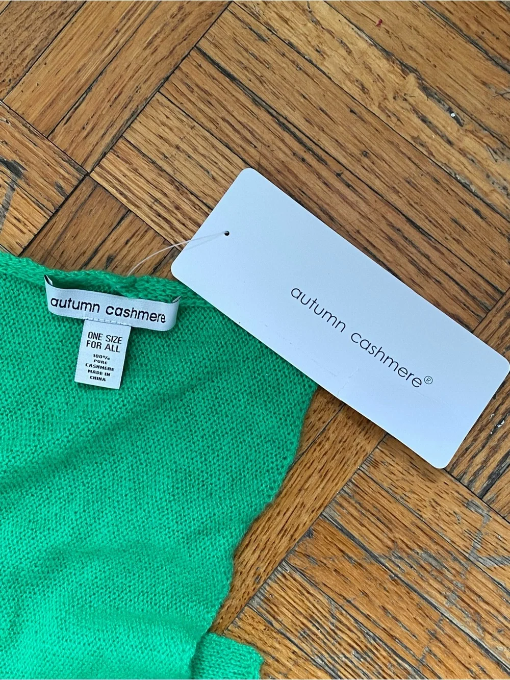 100% Cashmere Apple Green Statement Scarf from Autumn Cashmere